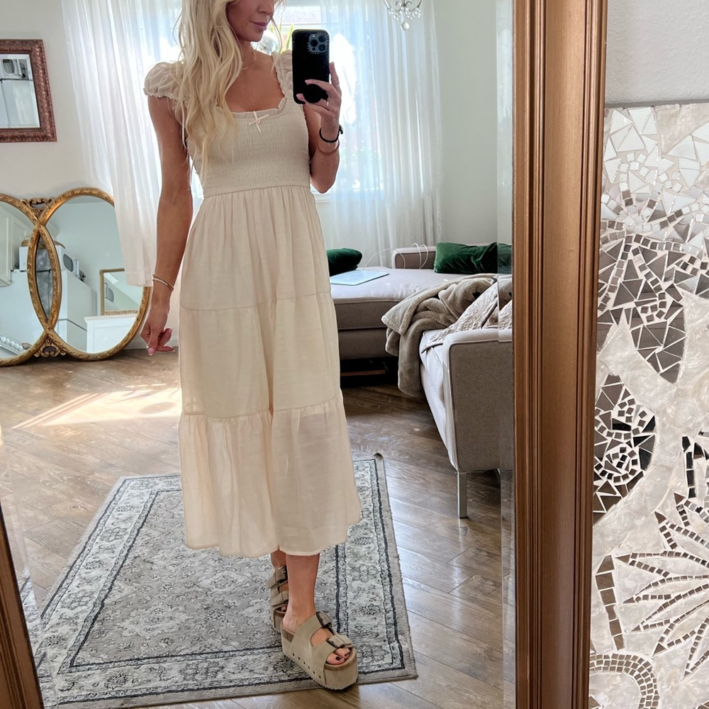 Love Tree Cream Midi Dress